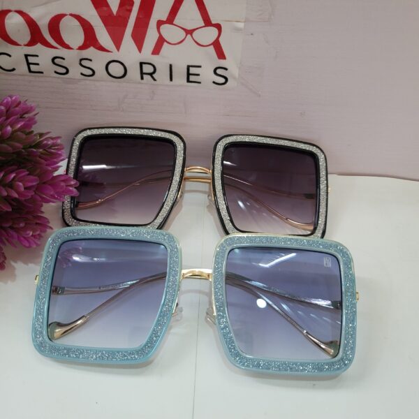Anna Karin AS385 Oversized Square Glitter Sunglasses