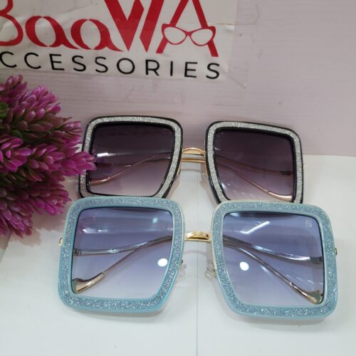 Anna Karin AS385 Oversized Square Glitter Sunglasses