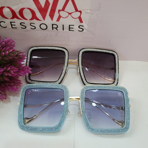 Anna Karin AS385 Oversized Square Glitter Sunglasses