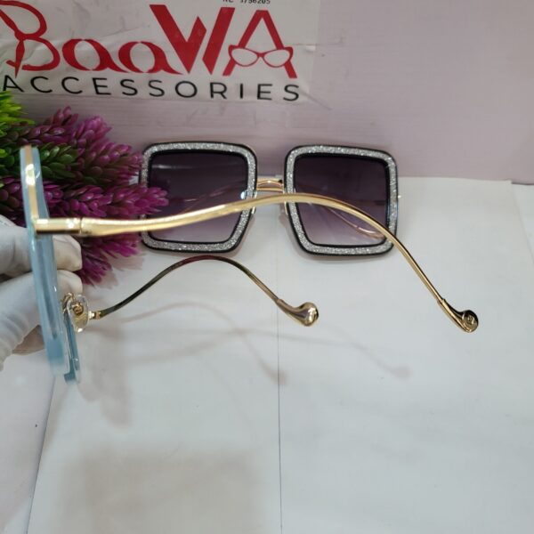 Anna Karin AS385 Oversized Square Glitter Sunglasses