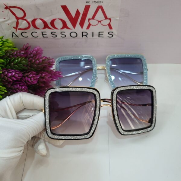 Anna Karin AS385 Oversized Square Glitter Sunglasses