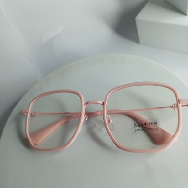 Premium Pink Square Blue Light Blocking Glasses with UV400 Protection
