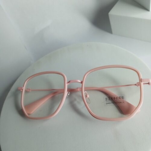 Premium Pink Square Blue Light Blocking Glasses with UV400 Protection