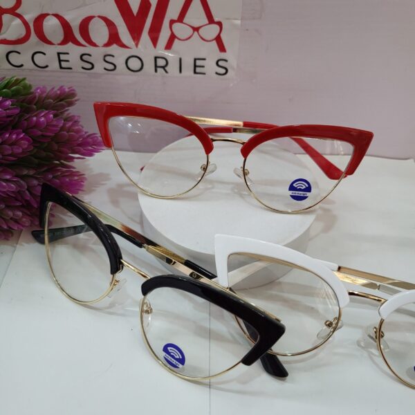 Designer Cat Eye Semi-Rimless Anti-Blue Light Glasses