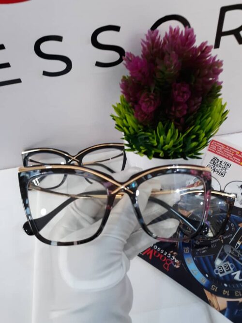 Guess Women's Cat-Eye Eyeglasses - Black  Gold Accent