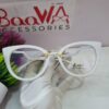 Designer White Cat-Eye UV400 Blue Light Blocking Glasses for Women