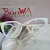 Designer White Cat-Eye UV400 Blue Light Blocking Glasses for Women
