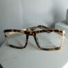 Burberry Unisex Tortoise Shell Square Frame Eyeglasses with Gold Accents