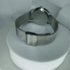Calvin Klein Minimalist Women's Silver Mesh Watch with Black Dial