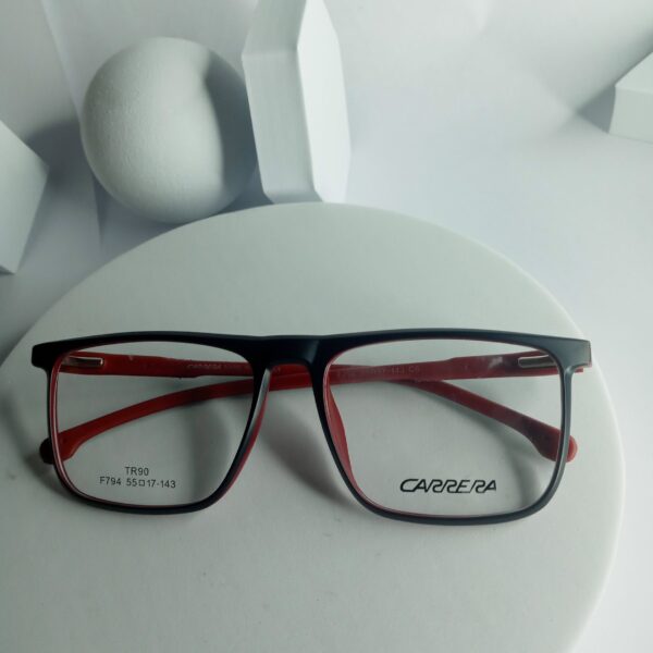 Carrera TR90 F794 Unisex Black  Red Rectangle Eyeglasses