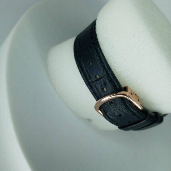 Cartier Ballon Bleu Style Rose Gold Tone Women's Analog Leather Watch with Date