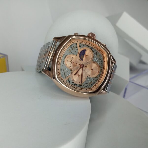 Cartier Men's Rose Gold Skeleton Chronograph Stainless Steel Watch