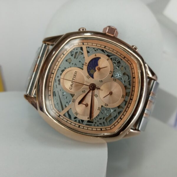 Cartier Men's Rose Gold Skeleton Chronograph Stainless Steel Watch