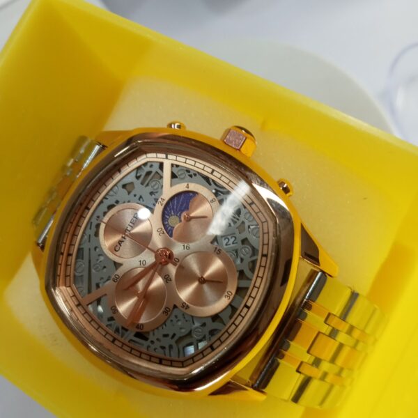 Cartier Men's Rose Gold Skeleton Chronograph Stainless Steel Watch