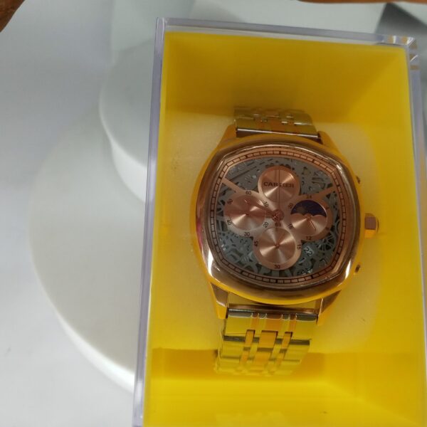 Cartier Men's Rose Gold Skeleton Chronograph Stainless Steel Watch