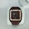 Cartier Santos-Dumont Style Men's Rose Gold  White Rubber Watch