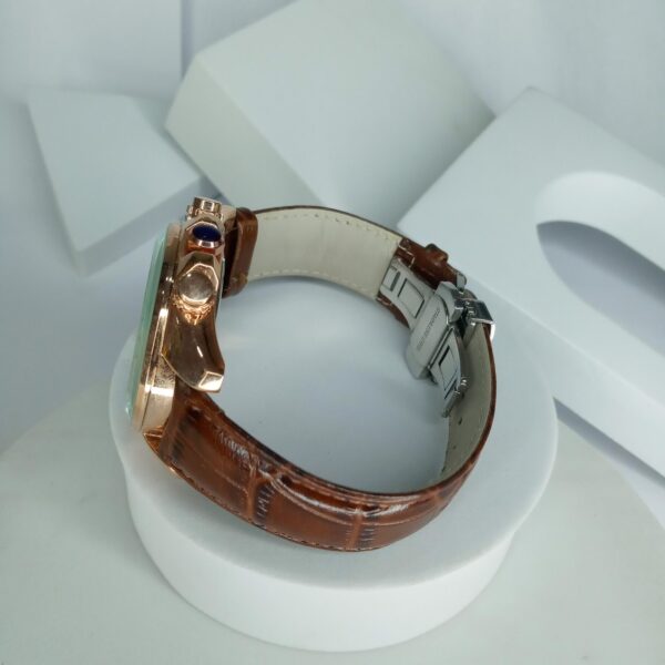 Cartier Men's Gold-Tone Chronograph Leather Watch