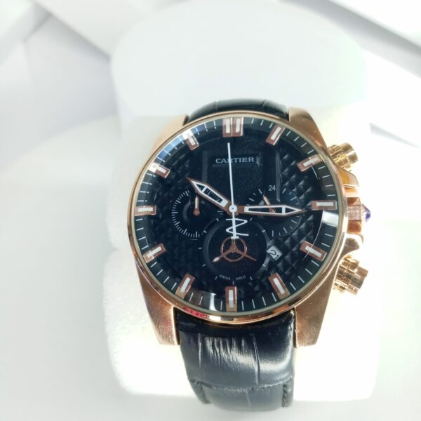 Cartier Men's Gold-Tone Chronograph Leather Watch