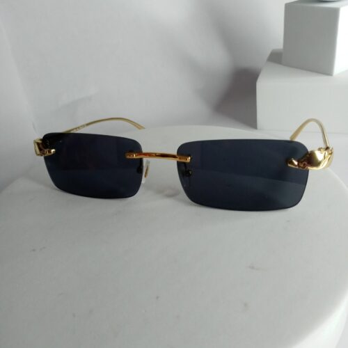 Cartier Panthère Gold Frameless Rectangle Sunglasses - Made in Italy