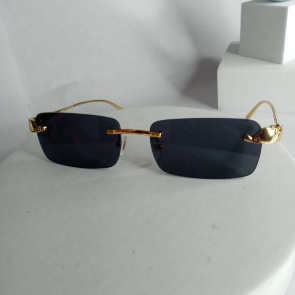 Cartier Panthère Gold Frameless Rectangle Sunglasses - Made in Italy