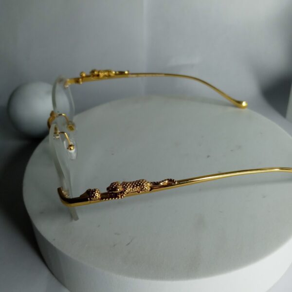 Cartier Luxury Gold Rimless Leopard Designer Eyeglasses