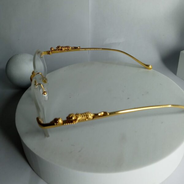 Cartier Luxury Gold Rimless Leopard Designer Eyeglasses