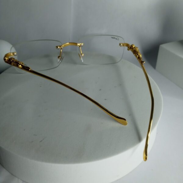 Cartier Luxury Gold Rimless Leopard Designer Eyeglasses
