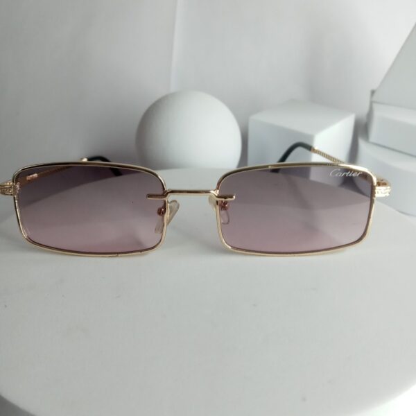 Cartier Gold Frame Rectangle Gradient Sunglasses CA328