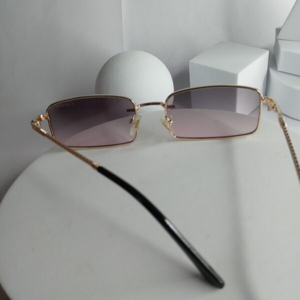 Cartier Gold Frame Rectangle Gradient Sunglasses CA328