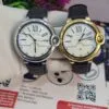 Cartier Luxury Gold Case Men's Leather Watch with Date Display