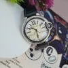 Cartier Luxury Gold Case Men's Leather Watch with Date Display