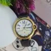 Cartier Luxury Gold Case Men's Leather Watch with Date Display