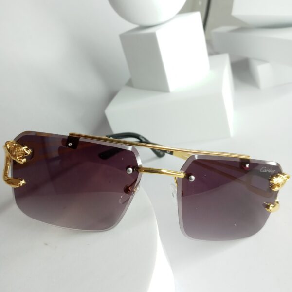 Cartier CA22 Panthère Gold Rimless Gradient Sunglasses