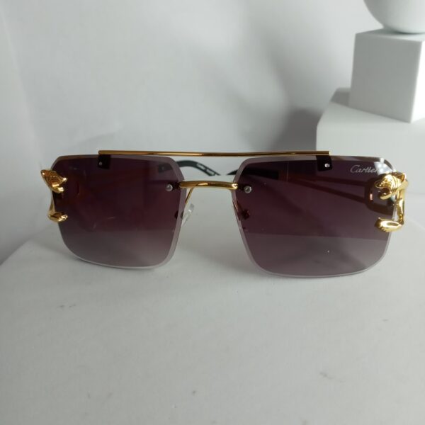 Cartier CA22 Panthère Gold Rimless Gradient Sunglasses