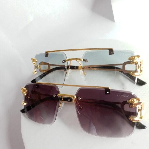 Cartier CA22 Panthère Gold Rimless Gradient Sunglasses