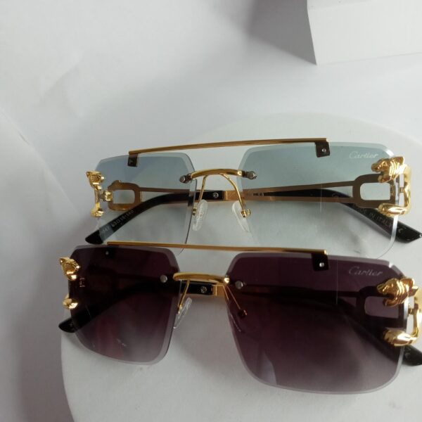Cartier CA22 Panthère Gold Rimless Gradient Sunglasses