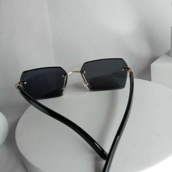 Cartier CA317 Rimless Rectangular Brown Gradient Sunglasses with Gold Accents