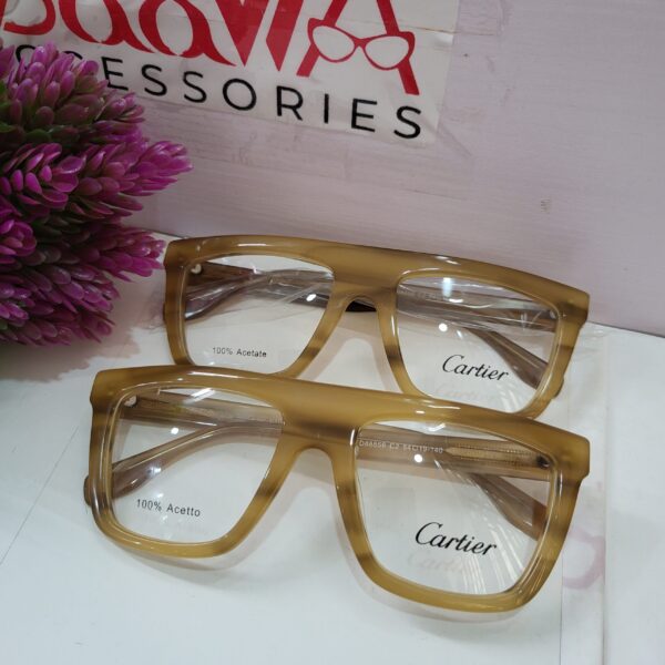 Cartier FD88856 Unisex Oversized Square Acetate Frame Glasses