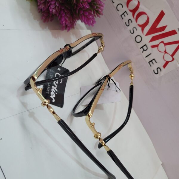 Cartier Cat-Eye Black Gold Thick Frame Women's Glasses