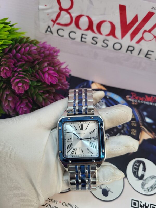 Cartier Panthère Style Men's Two-Tone Stainless Steel Square Watch