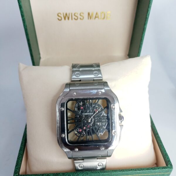 Cartier Santos Skeleton Gold-Plated Automatic Men's Luxury Watch