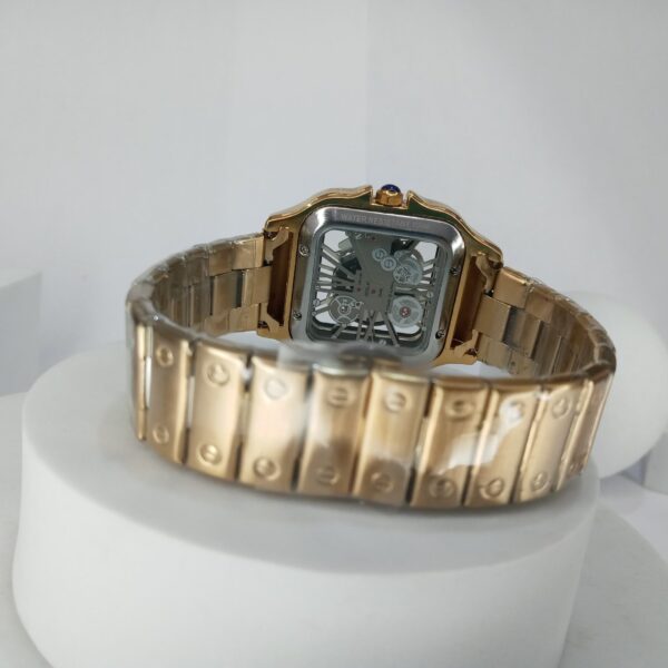 Cartier Santos Skeleton Gold-Plated Automatic Men's Luxury Watch