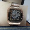 Cartier Santos Skeleton Gold-Plated Automatic Men's Luxury Watch