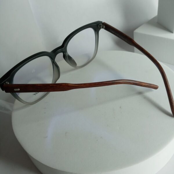 Cartier CA338 Gradient Square Eyeglasses with Wood Temples