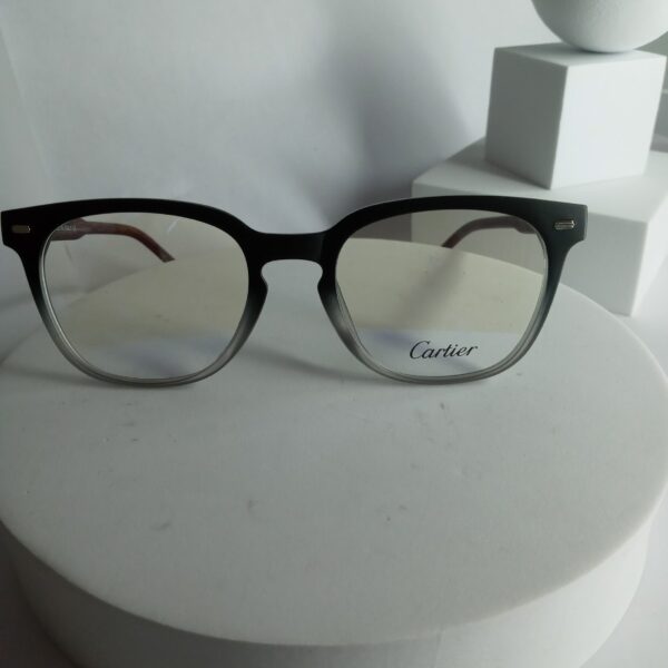 Cartier CA338 Gradient Square Eyeglasses with Wood Temples
