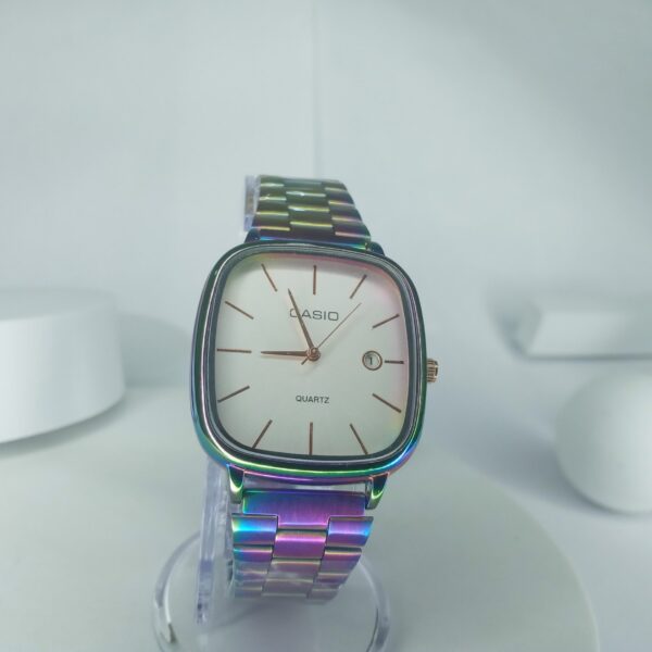 Casio Gold Stainless Steel Square Quartz Analog Watch