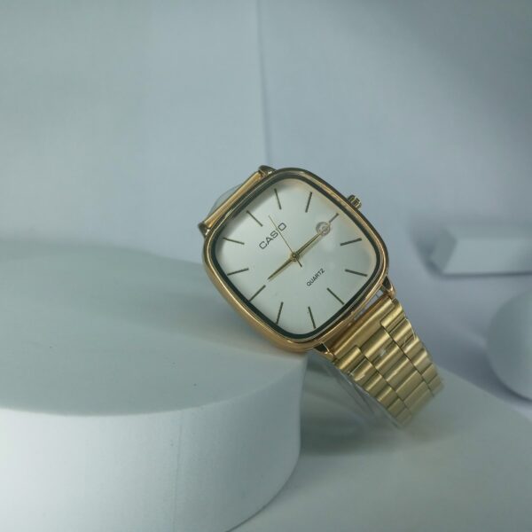 Casio Gold Stainless Steel Square Quartz Analog Watch