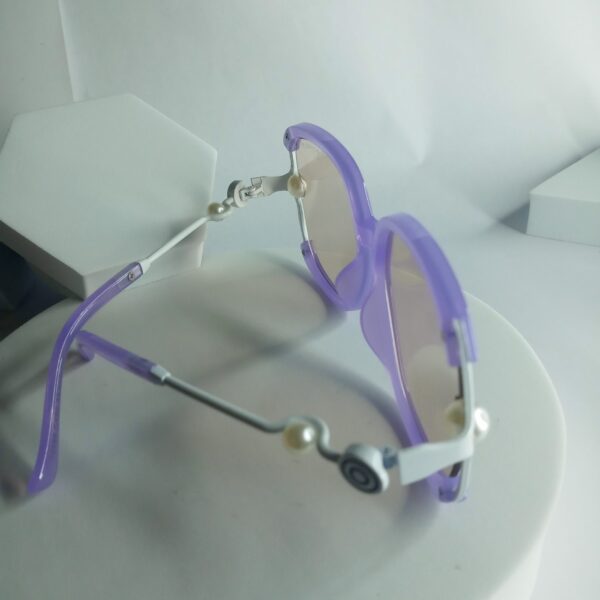 Chanel Women's Oversized Purple Pearl Accent Sunglasses