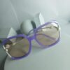 Chanel Women's Oversized Purple Pearl Accent Sunglasses