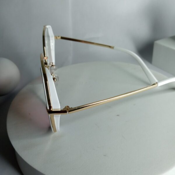 Chanel Women's Oversized Hexagonal Gold Frame Sunglasses with White Accent